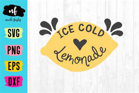 Download Free Ice Cold Lemonade SVG Cut File Commercial Use