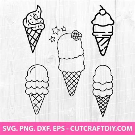 Download Free Ice Cream Cone - SVG File - DXF File Files
