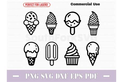 Download Free Ice Cream Doodle Commercial Use DXF Files