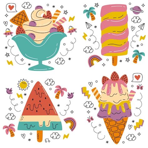 Download Free Ice Cream Doodle Files Free PSD Mockups