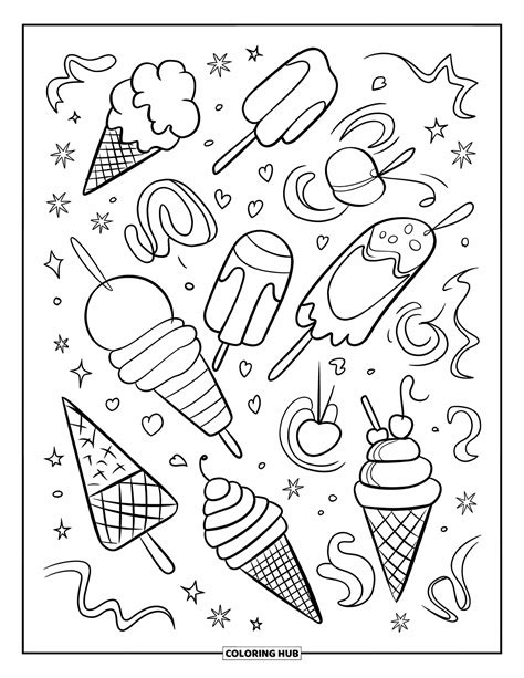 Download Free Ice Cream Doodle Printable