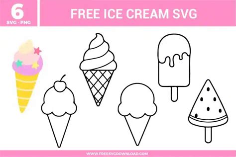 Download Free Ice Cream SVG, Ice Cream DXF, Cuttable File Crafts