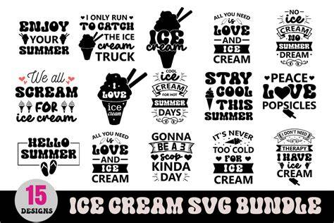 Download Free Ice Cream SVG Bundle Printable