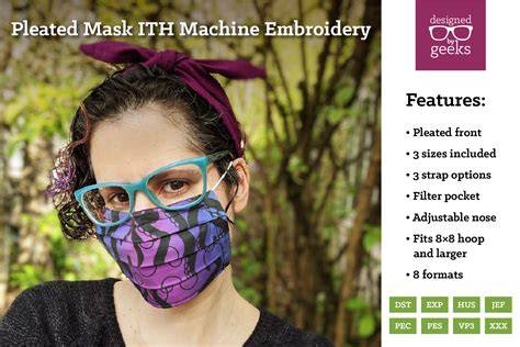 Download Free In the Hoop Pleated Face Mask | Applique Embroidery Files