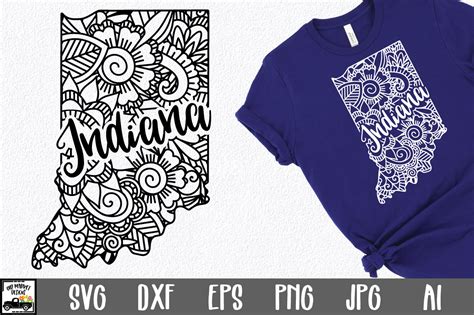 Download Free Indiana State Mandala Clipart Cut Files