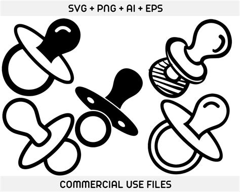 Download Free Infant Baby Pacifier - SVG File, DXF File Commercial Use DXF Files
