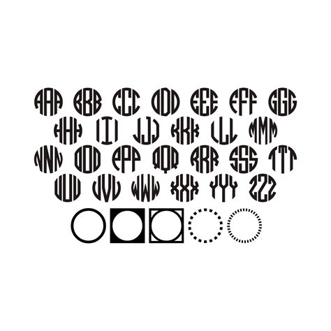 Download Free Installable Circle Monogram Fonts Bundle Cricut SVG DXF Files