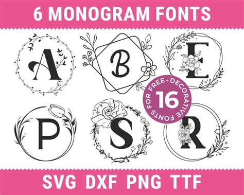 Download Free Installable Circle Monogram Fonts Bundle DXF Files
