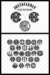 Download Free Installable Circle Monogram Fonts Bundle Easy Edite