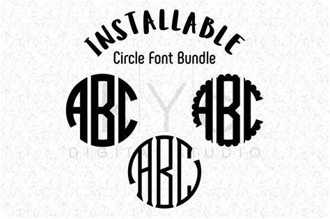 Download Free Installable Circle Monogram Fonts Bundle For Cricut