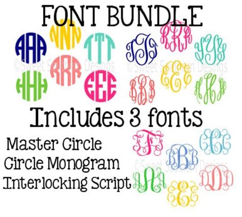 Download Free Installable Circle Monogram Fonts Bundle For Silhouette