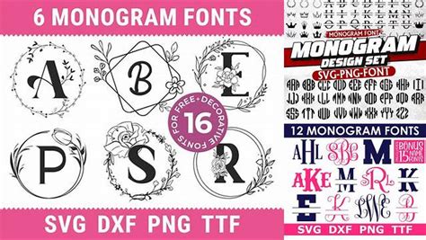 Download Free Installable Circle Monogram Fonts Bundle Images