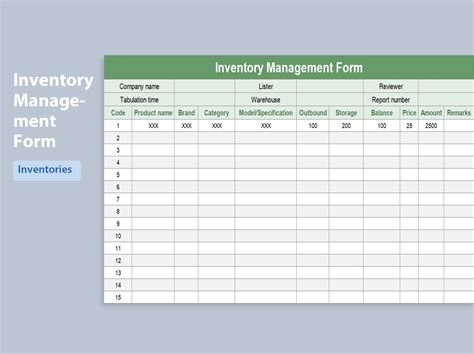 Free Inventory Control Excel Template