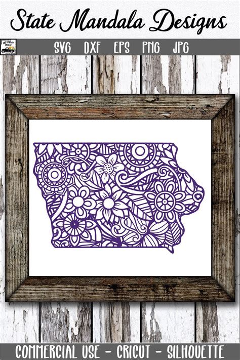 Download Free Iowa State Mandala Clipart Cut Files