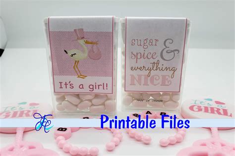 Download Free It's A Girl! - Tic Tac Label Files Free PSD Mockups