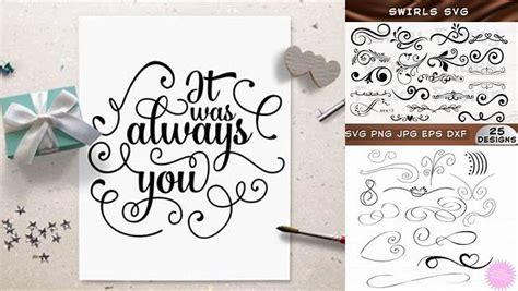 Download Free It Was Always You Swirls SVG Cut File Files DXF Files