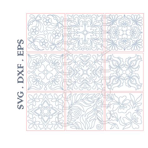 Download Free Italian Tile Patterns Cricut SVG DXF Files