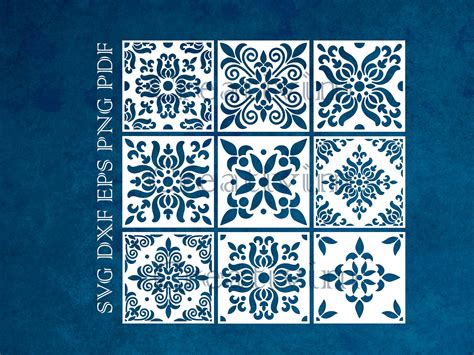 Download Free Italian Tile Patterns Silhouette DXF Files