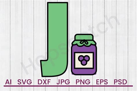 Download Free J For Jelly - SVG File, DXF File Commercial Use Free PSD Mockups