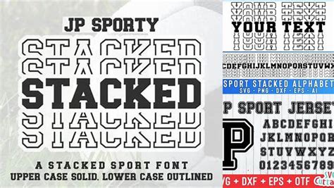 Download Free JP Sport Stacked Font Files DXF Files