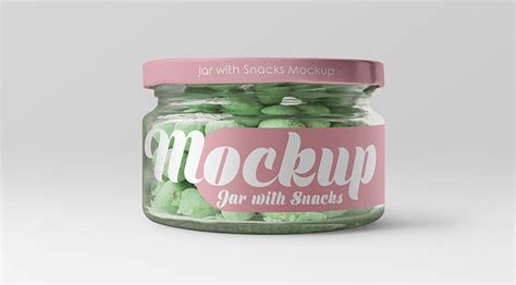Download Free Jar with Snacks Mockup PSD Generator