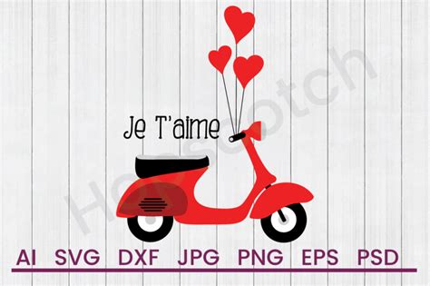 Download Free Je Taime Scooter - SVG File, DXF File DXF Files