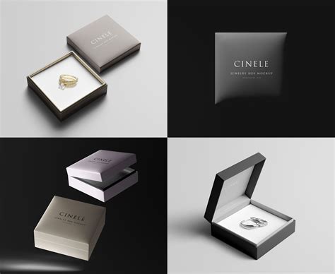 Download Free Jewelry Box Mockup Set 01 PSD Templates TIFF Files
