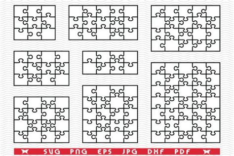 Download Free Jigsaw Puzzles SVG Bundle Commercial Use DXF Files