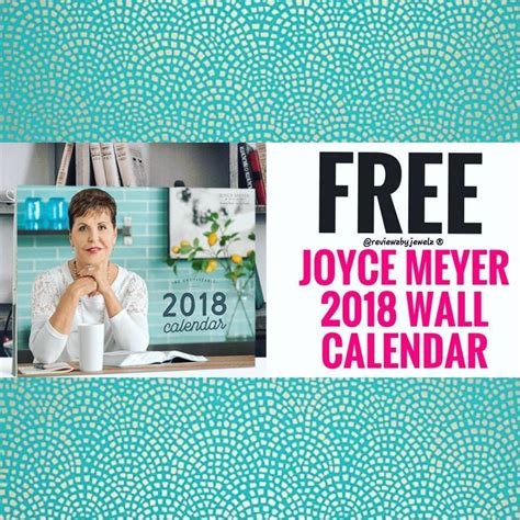 Free 2018 Joyce Meyer Calendar (Religious) Julie's Freebies