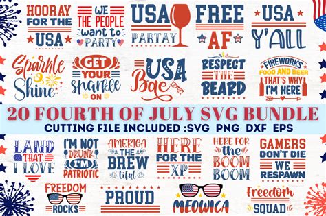Download Free July 4th SVG Bundle Commercial Use DXF Files