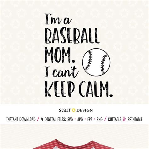 Download Free Keep Calm Baseball Mom Commercial Use For Crafts
