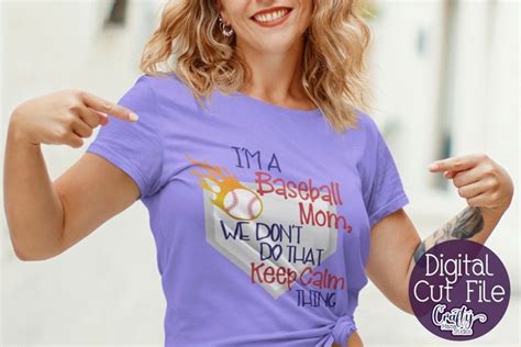 Download Free Keep Calm Baseball Mom Cut Files