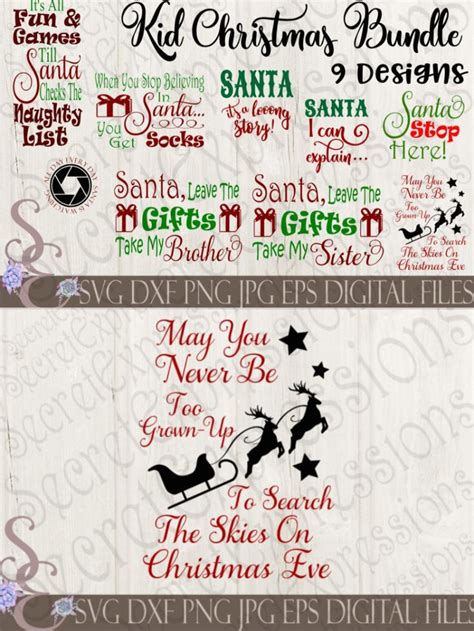 Download Free Kid Child Christmas SVG Bundle Printable