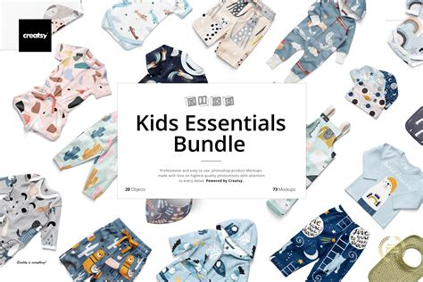 Download Free Kids Essentials Mockup Bundle PSD Templates Object Mockups Images