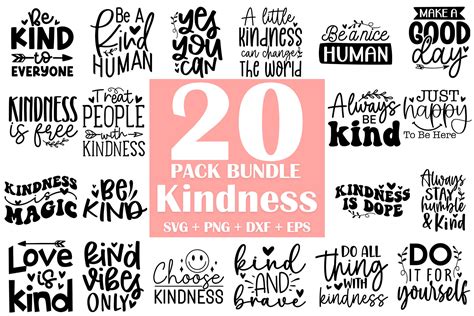 Download Free Kindness Quotes SVG Bundle, Craft Designs Collection Cut File Commercial Use DXF Files