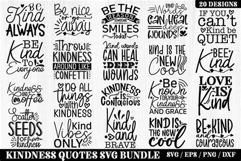 Download Free Kindness Quotes SVG Bundle, Craft Designs Collection Cut File Crafts