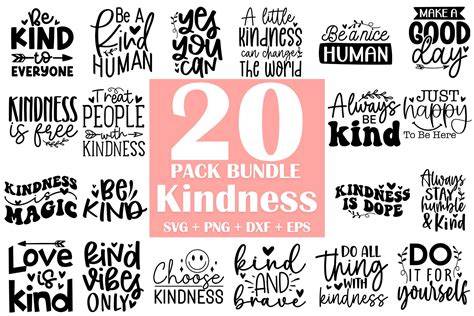 Download Free Kindness Quotes SVG Bundle, Craft Designs Collection Cut File Files