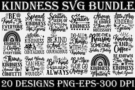 Download Free Kindness Quotes SVG Bundle, Craft Designs Collection Cut File Silhouette DXF Files