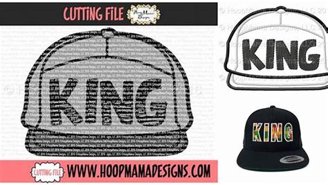 Download Free King Snapback Hat Applique DXF Files