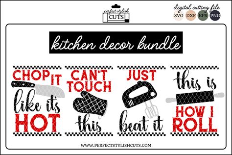 Download Free Kitchen Decor Bundle - SVG, EPS, DXF, PNG Files For CuttingMachines Files DXF Files