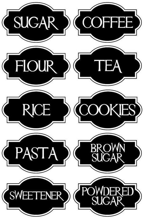 Download Free Kitchen Labels Cameo