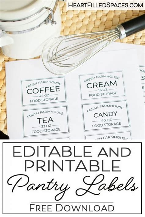 Download Free Kitchen Labels Commercial Use For Crafts