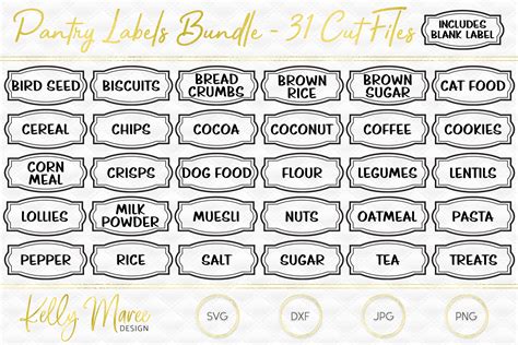 Download Free Kitchen Labels Commercial Use for Cricut