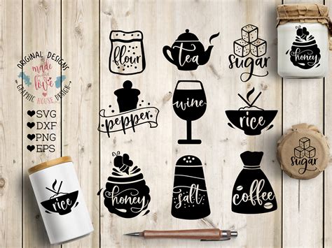 Download Free Kitchen Labels Creativefabrica DXF Files
