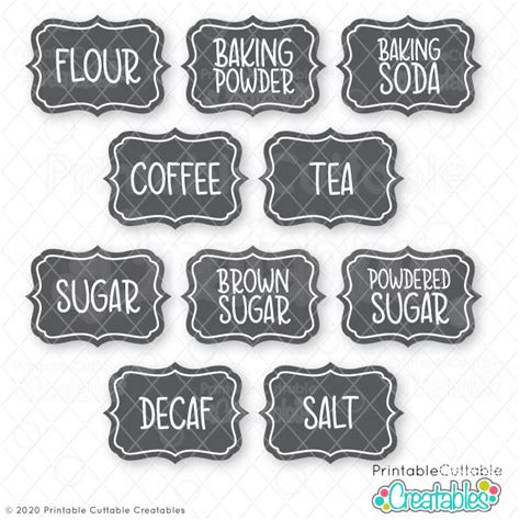 Download Free Kitchen Labels Cricut SVG