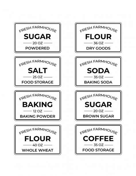 Download Free Kitchen Labels Easy Edite