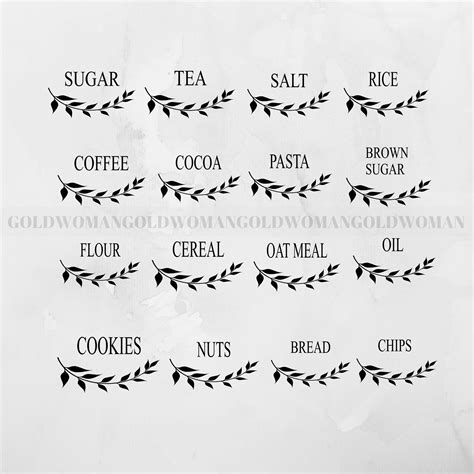 Download Free Kitchen Labels Silhouette