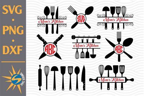 Download Free Kitchen Monogram SVG, PNG, DXF Digital Files Include Silhouette