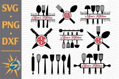 Download Free Kitchen Monogram SVG, PNG, DXF Digital Files Include for Cricut Machine