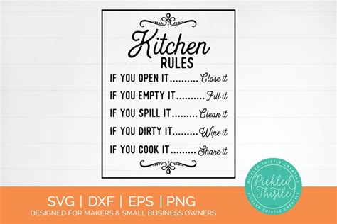 Download Free Kitchen Rules Cricut SVG